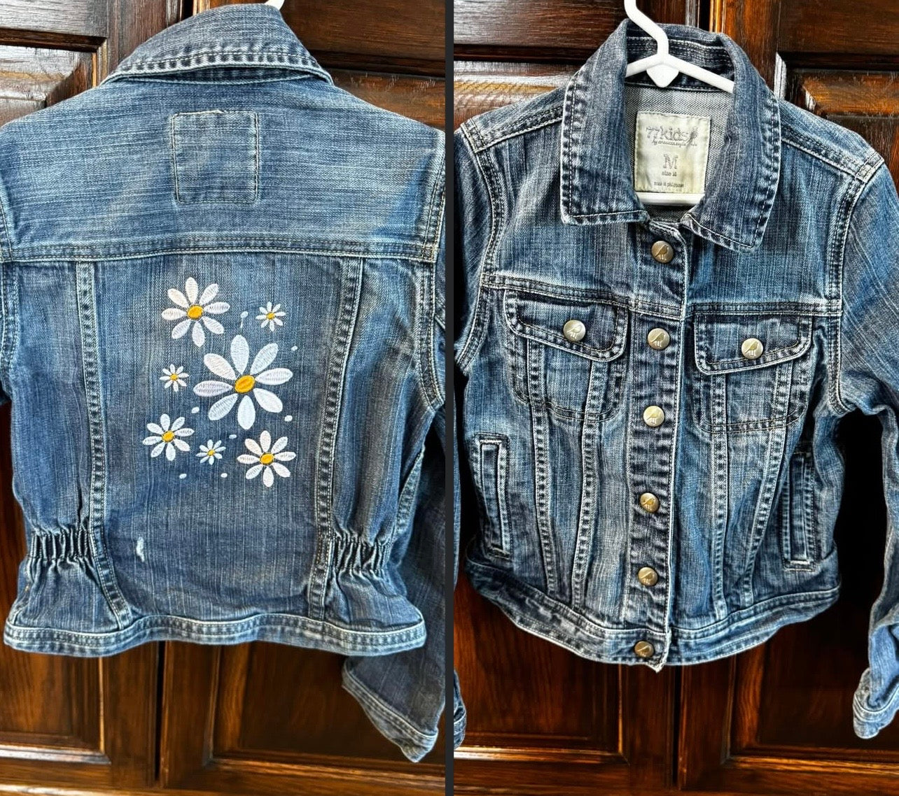Girls Floral Embroidered Jean Jacket