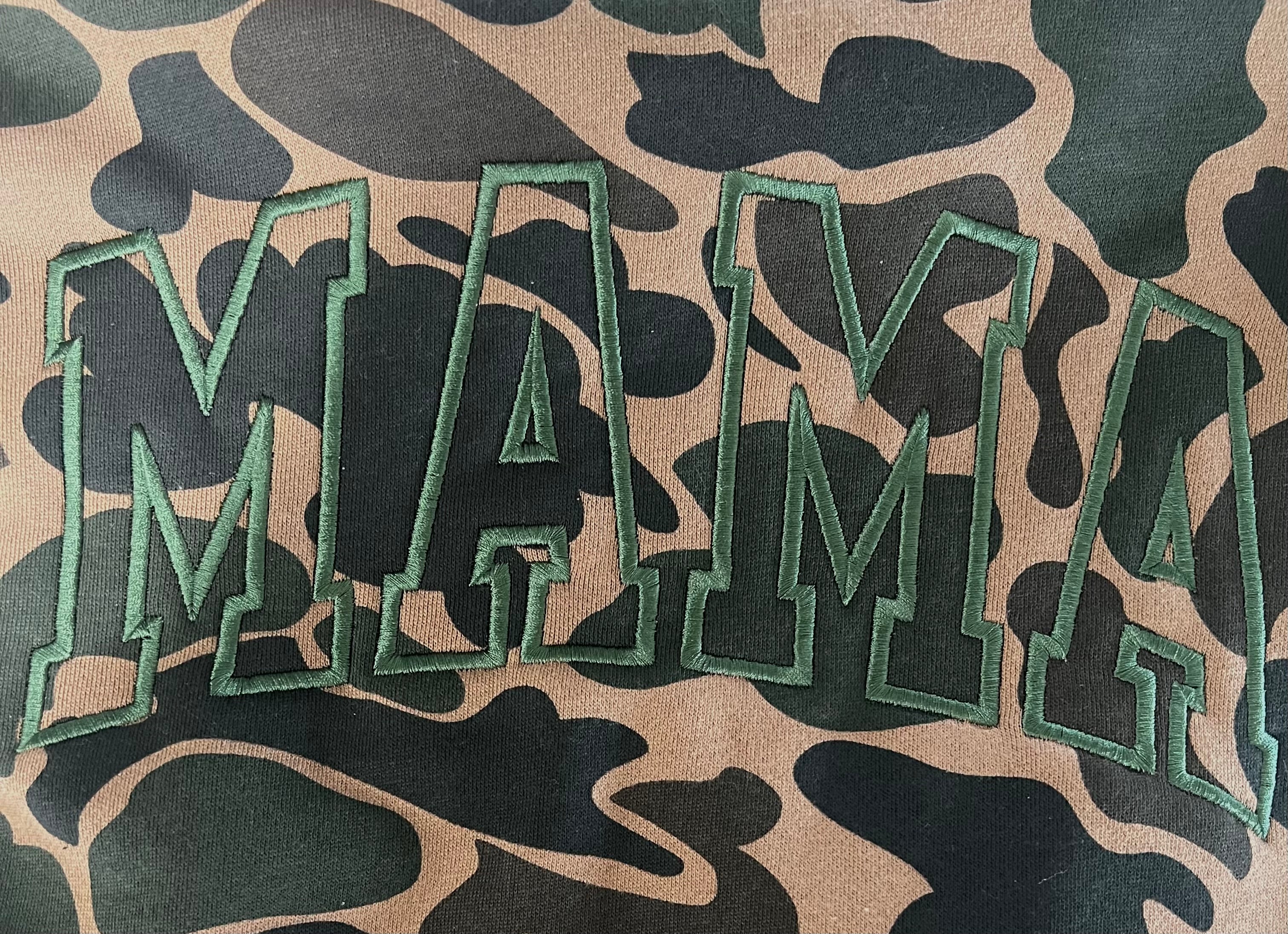 MAMA Embroidered Duck Camo Hoodie
