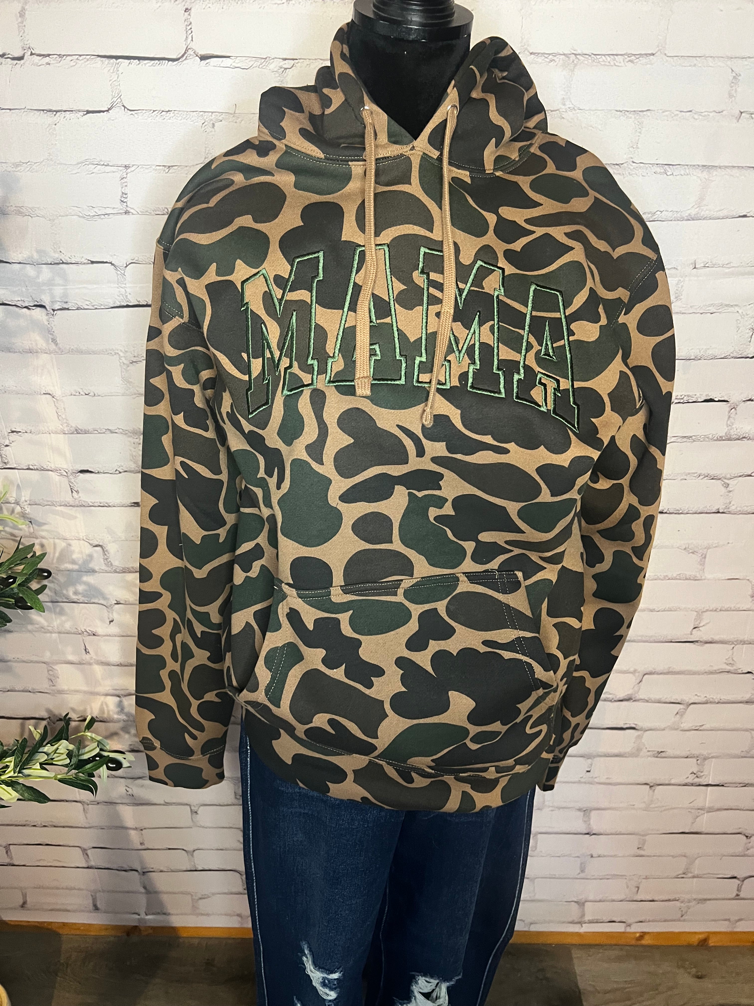 MAMA Embroidered Duck Camo Hoodie