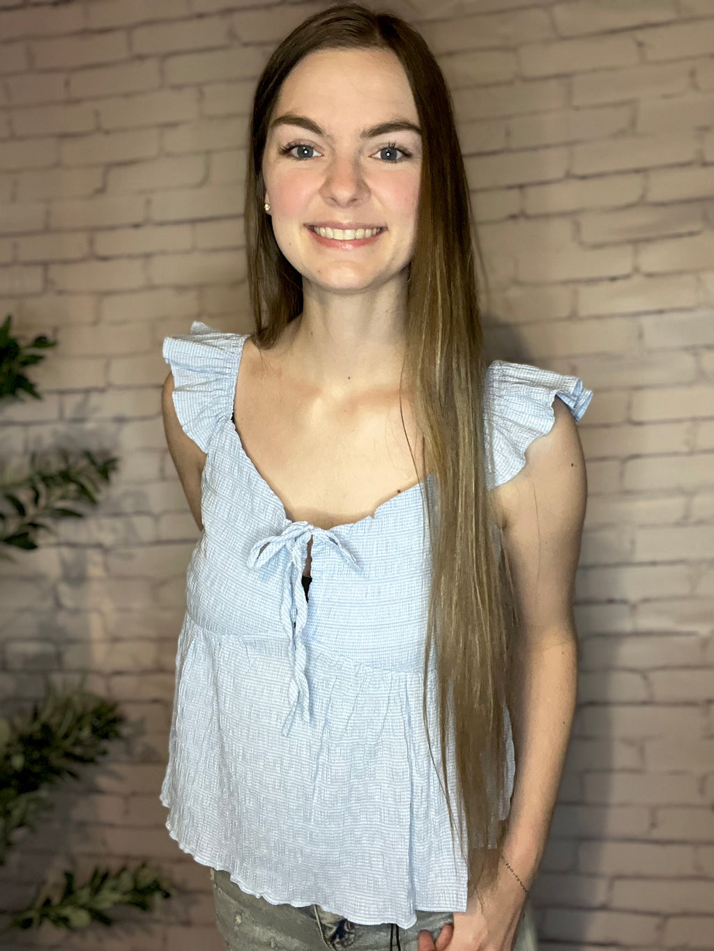 Babydoll Sleeveless Ruffle Top