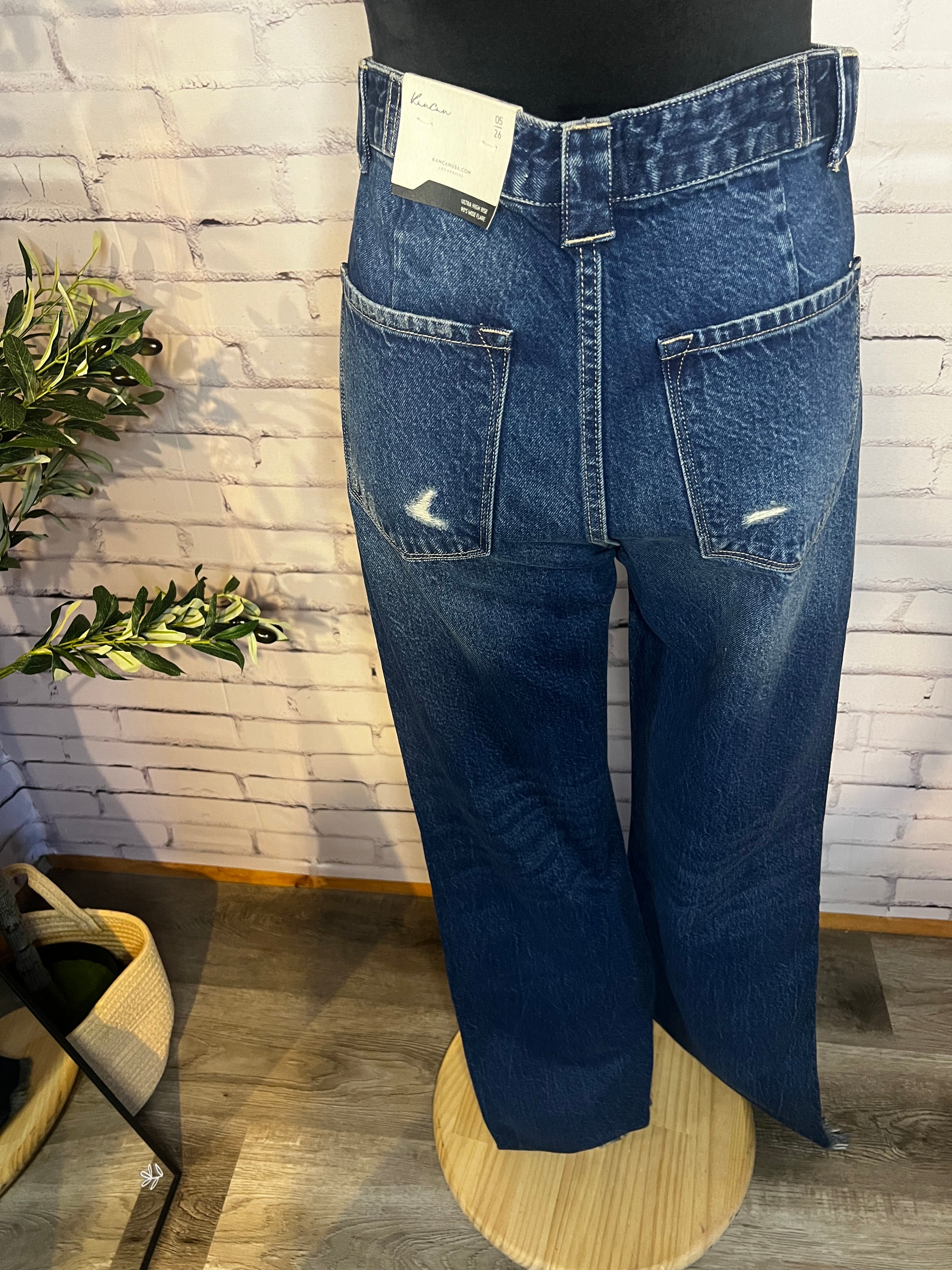 Kancan Ultra High Rise Fray Hem Flare