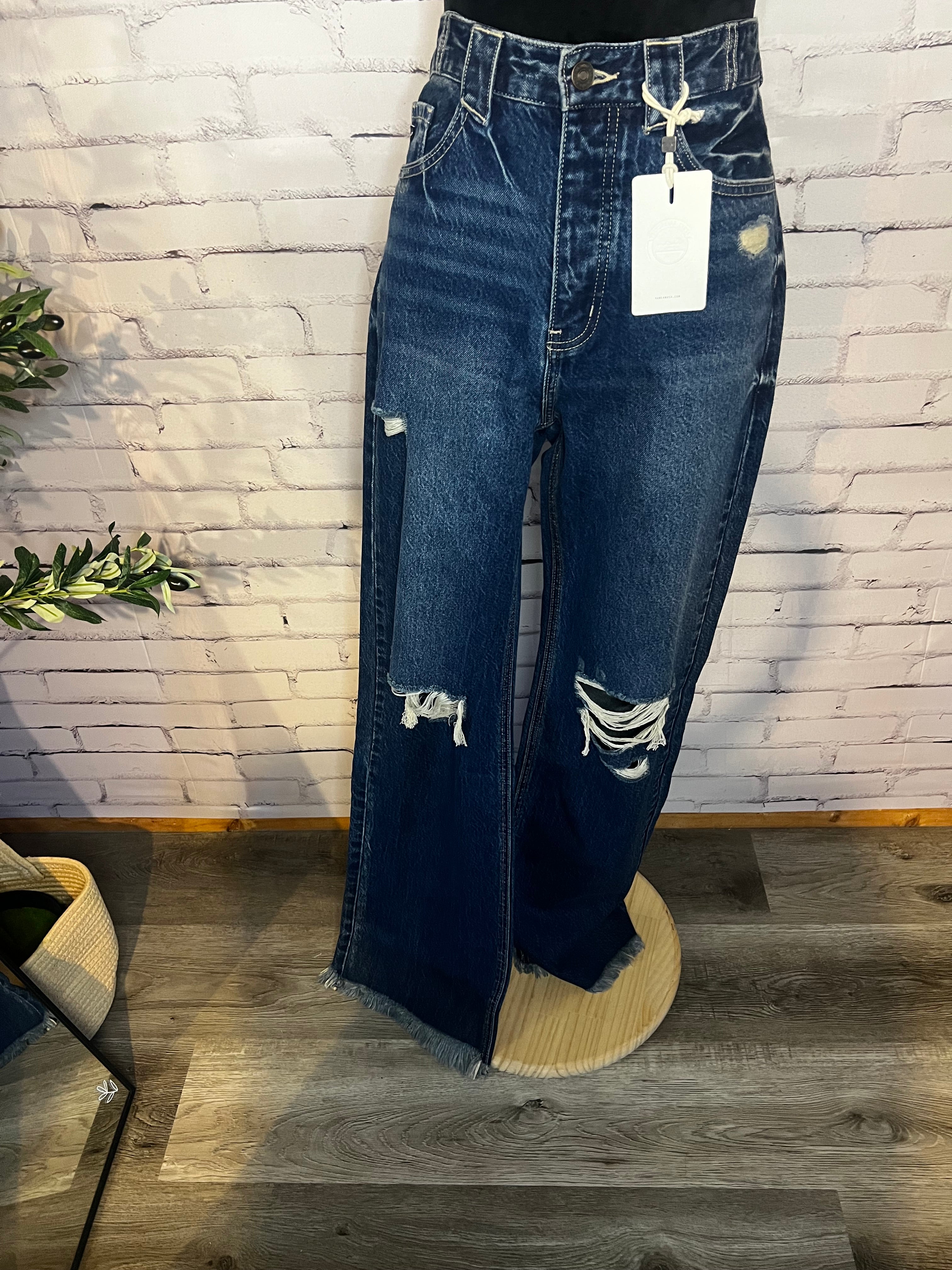 Kancan Ultra High Rise Fray Hem Flare