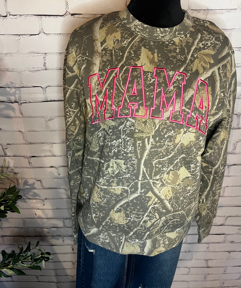 Pink Mama Camo Crewneck