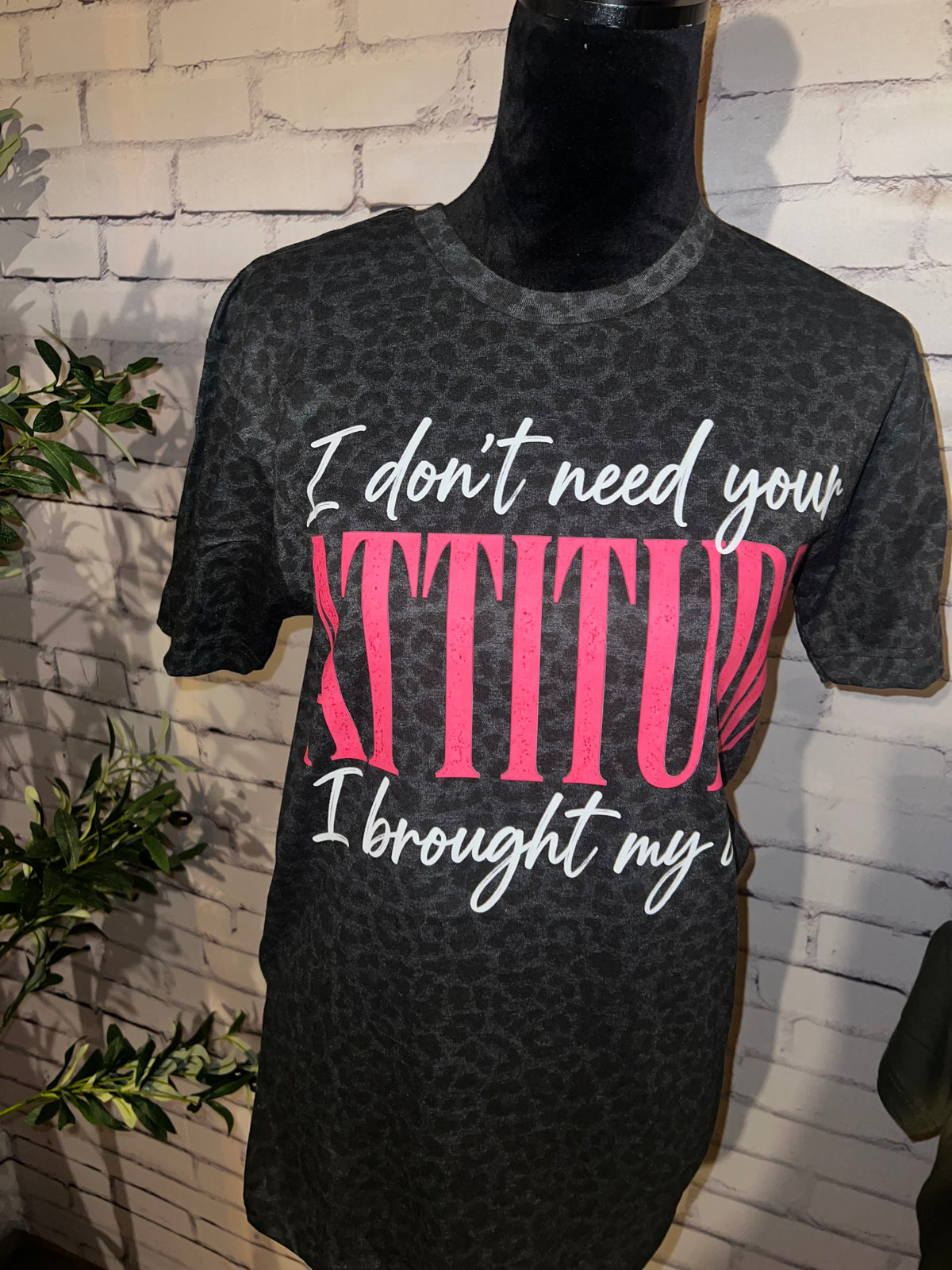 Attitude Black Cheetah Graphic Tee