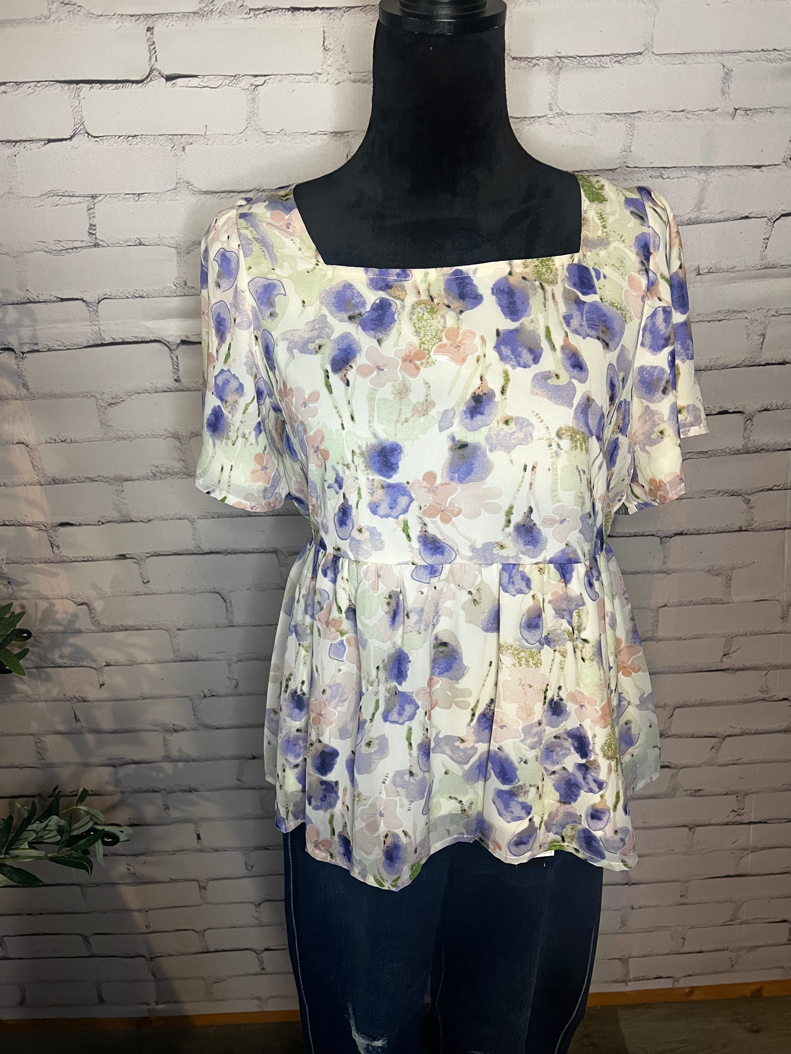 Harmoniously Together Square Neck Blouse