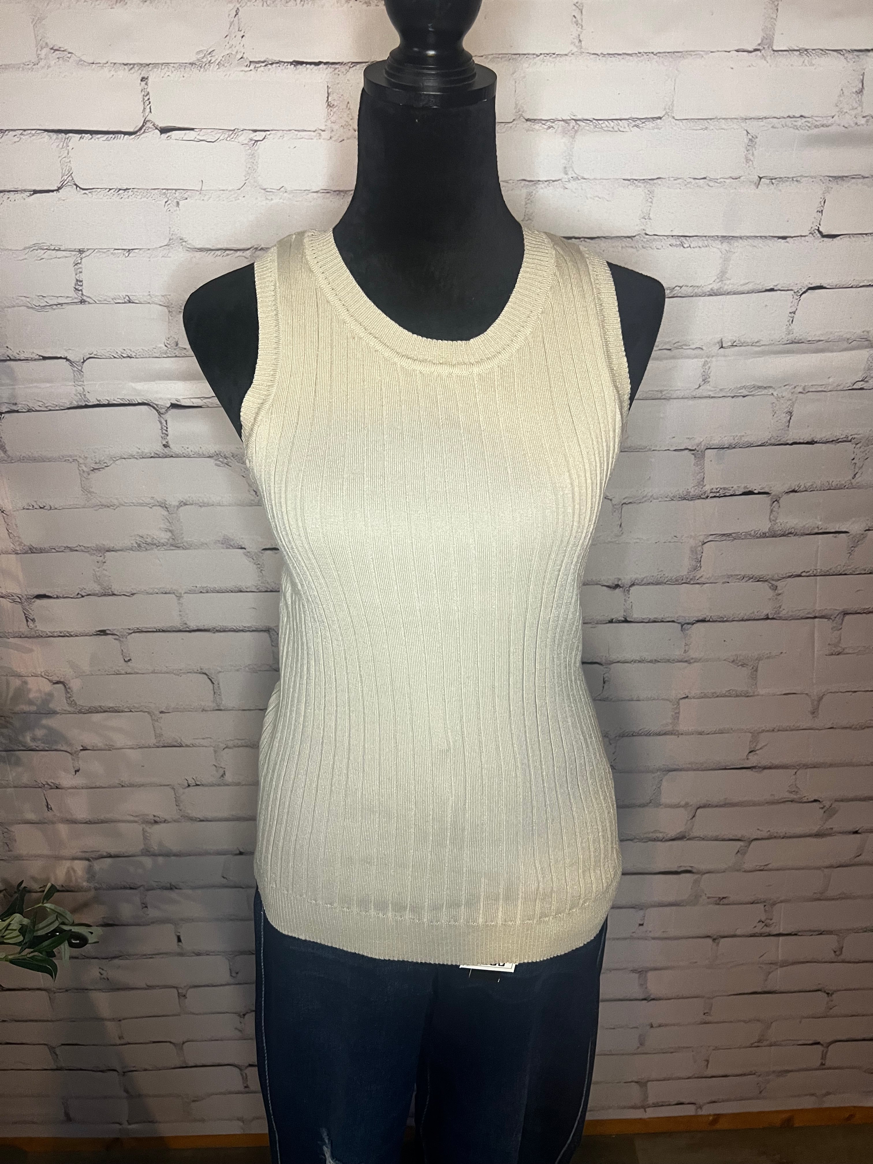 She's Exceptional Ribbed Crew Neck Tank Top
