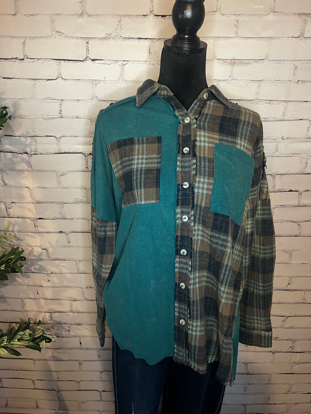 Tied for Time Thermal Plaid Button Up