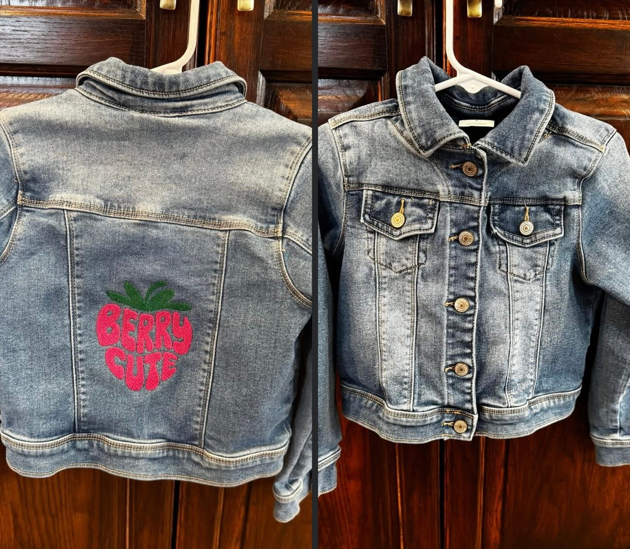 Girls Berry Cute Embroidered Jacket