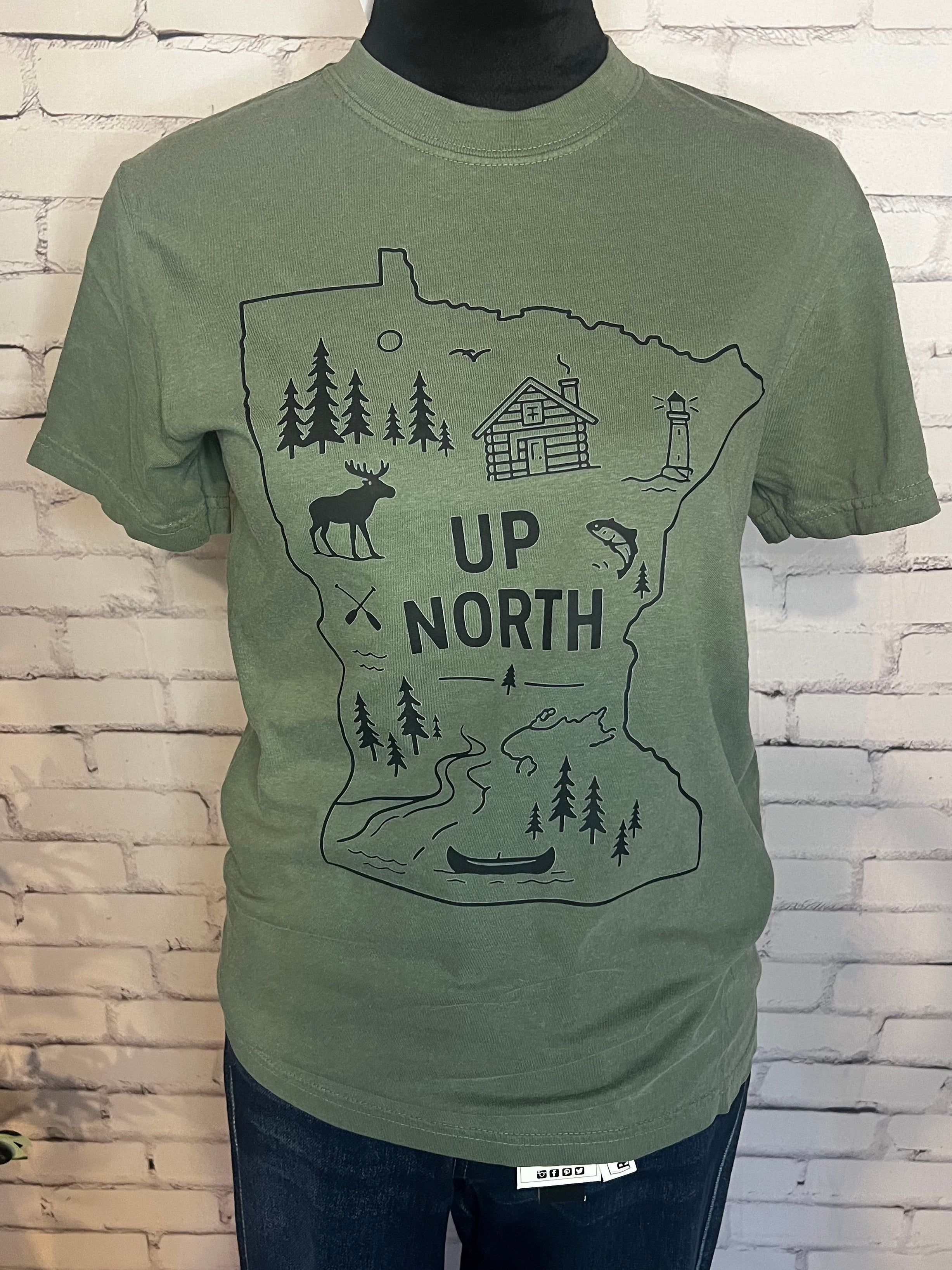 MN Up North Graphic Tee - Moss