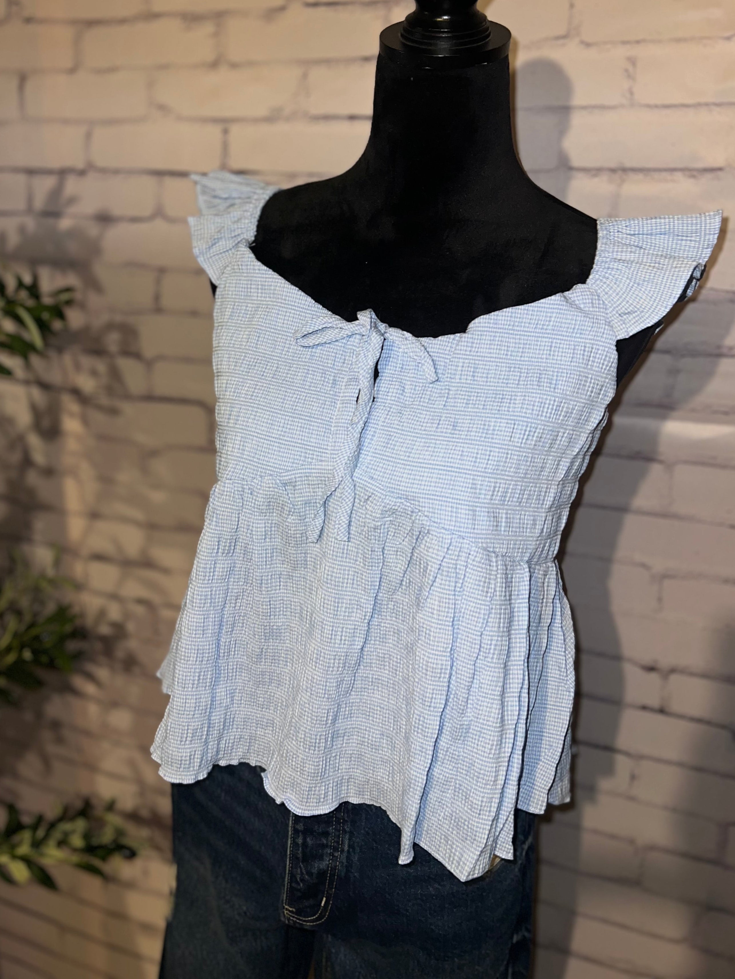 Babydoll Sleeveless Ruffle Top