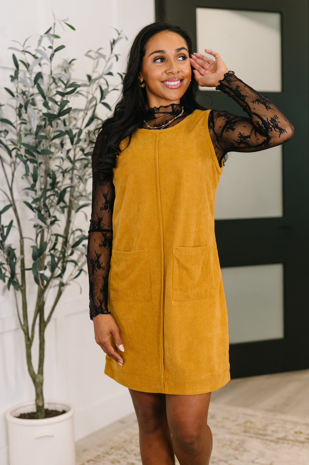 Feeling That Way Corduroy Dress