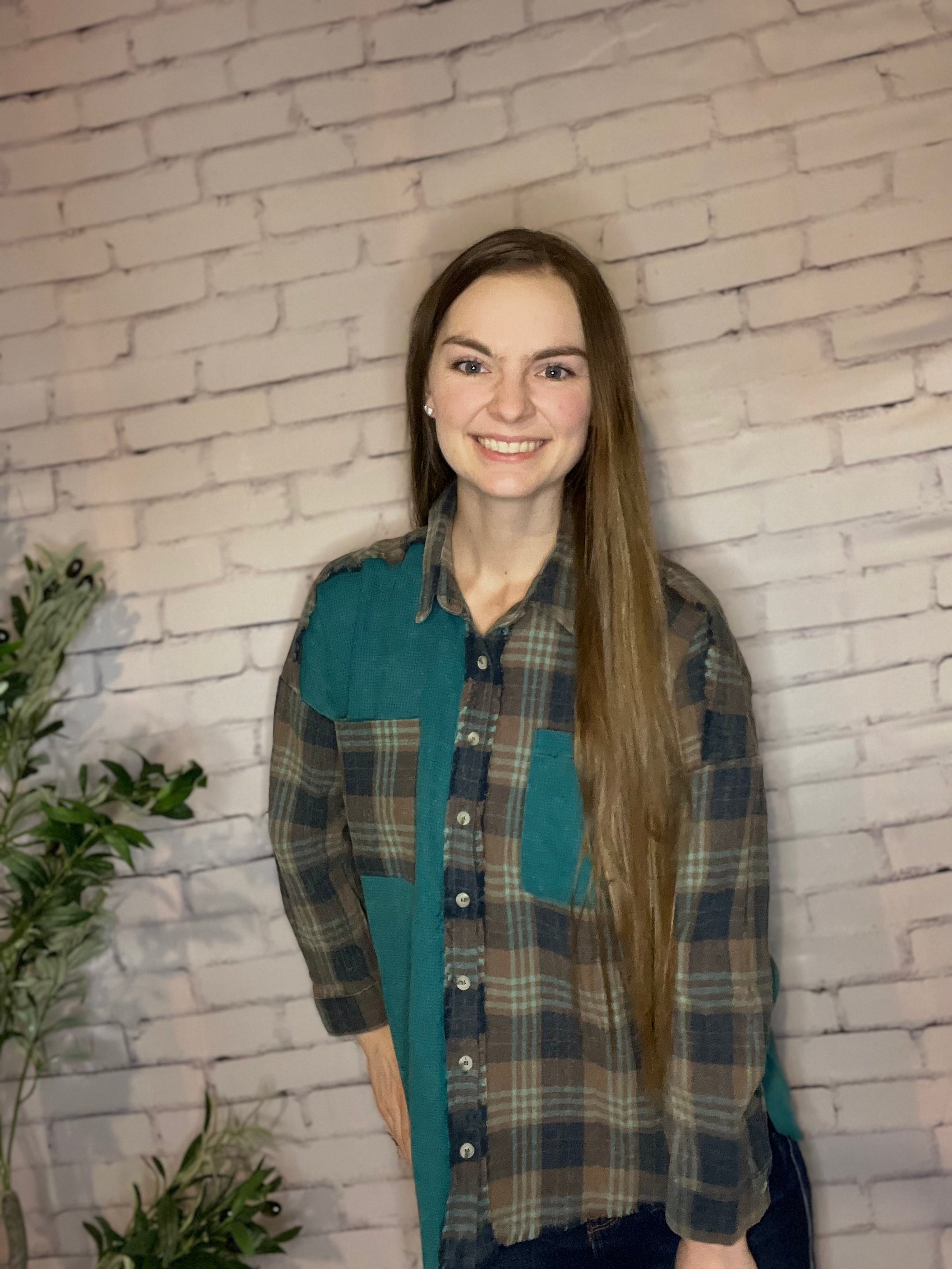 Tied for Time Thermal Plaid Button Up