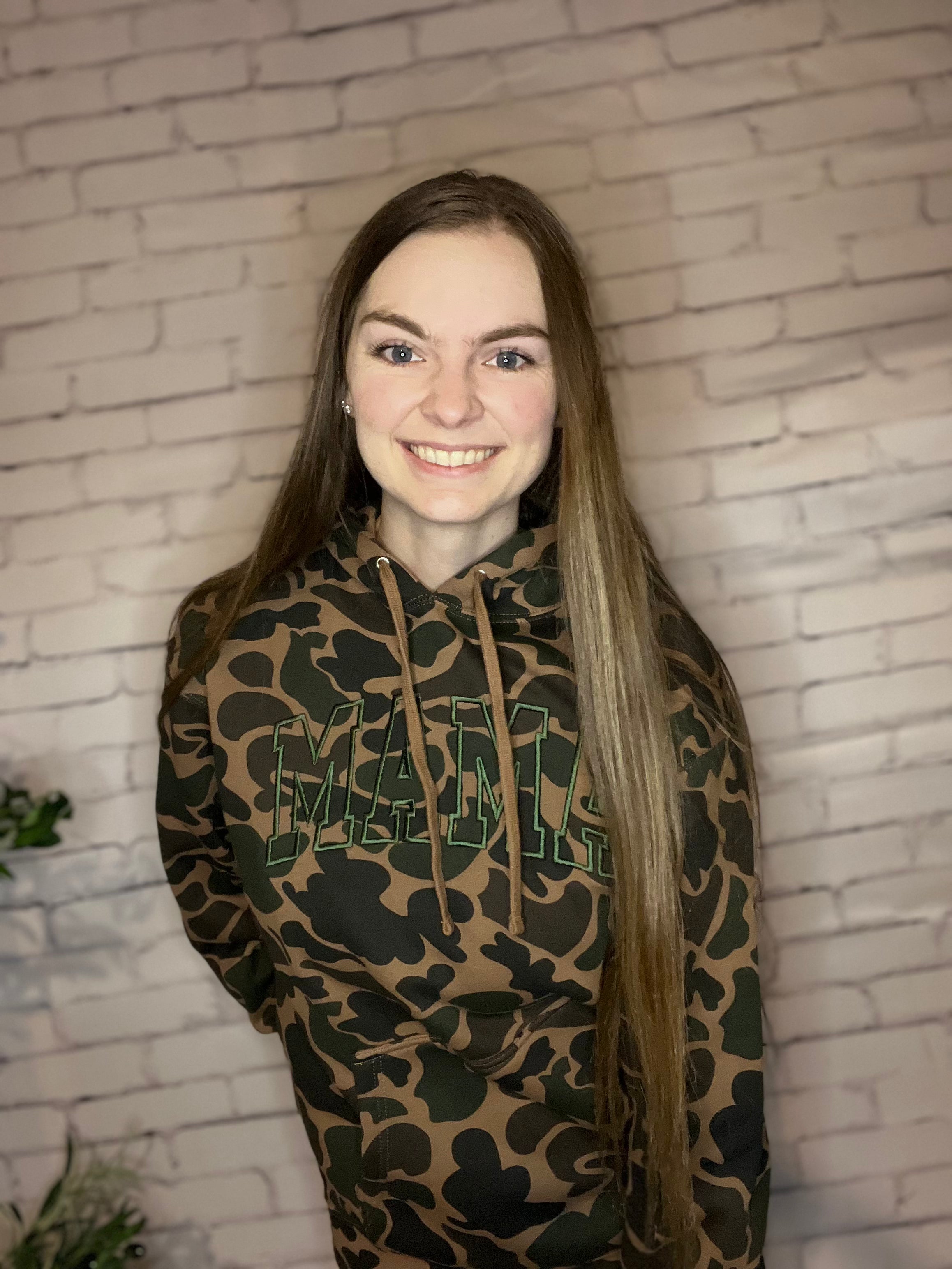 MAMA Embroidered Duck Camo Hoodie