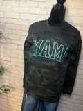 Black Camo Mama Long Sleeve Tee