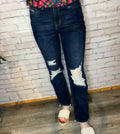 Montana High Rise Rigid Magic Distressed Straight Jeans