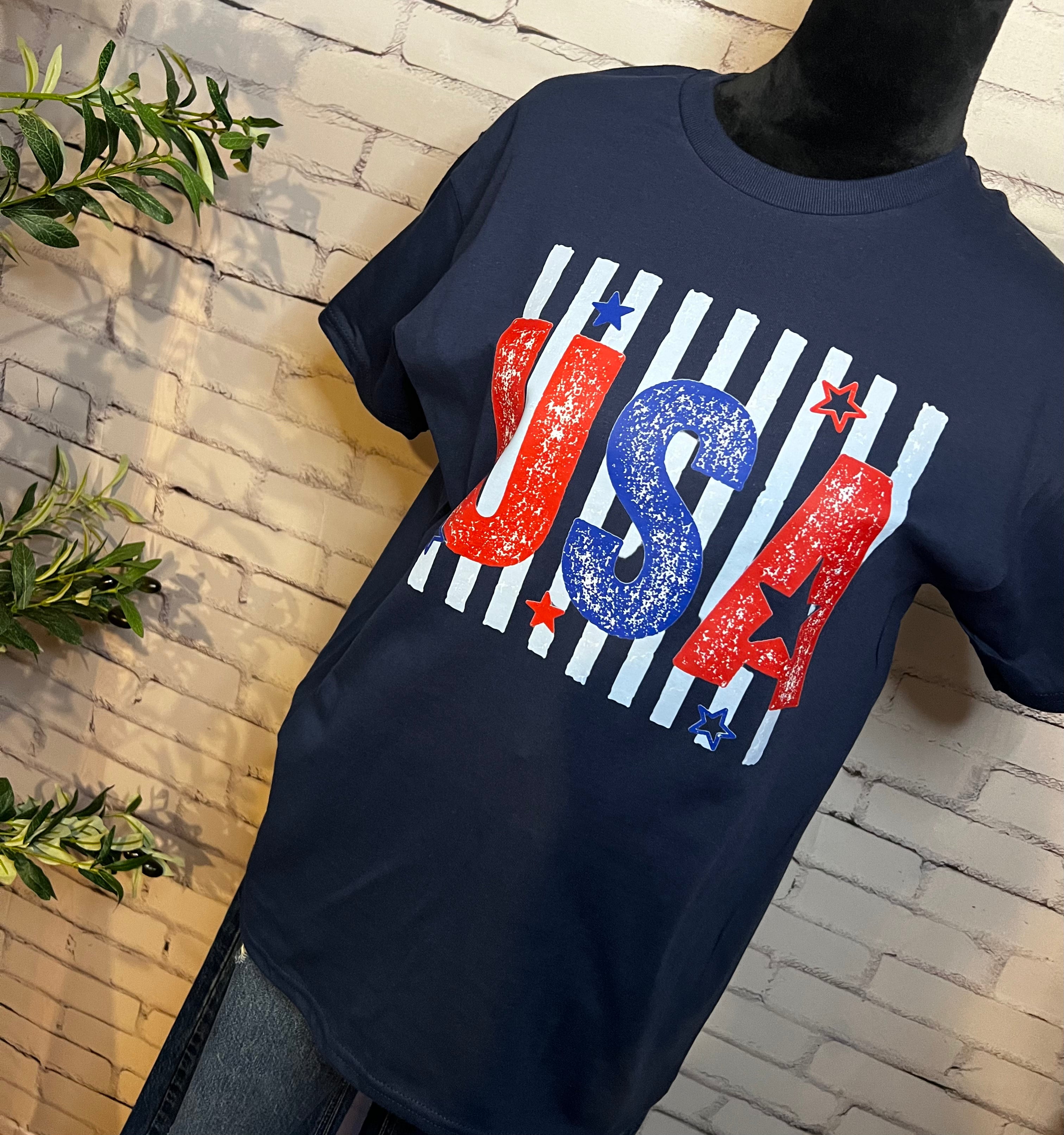 USA Graphic Tee - Navy