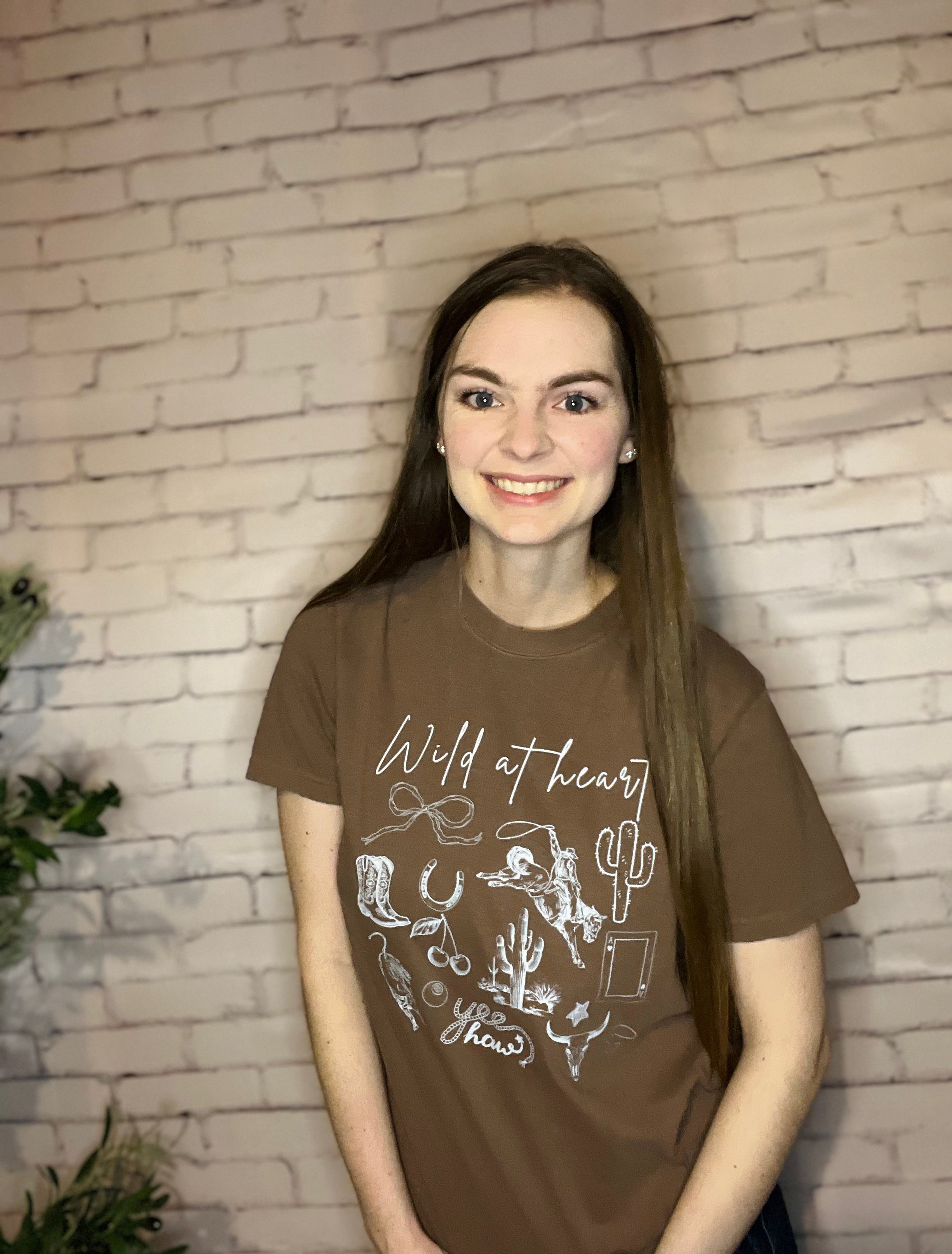Wild At Heart Graphic Tee - Espresso