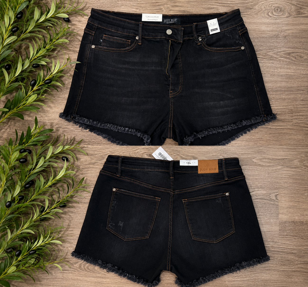 Ember High Rise Control Top Fray Hem Shorts
