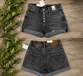 Greyson High Rise Button Fly Cuffed Shorts in Grey