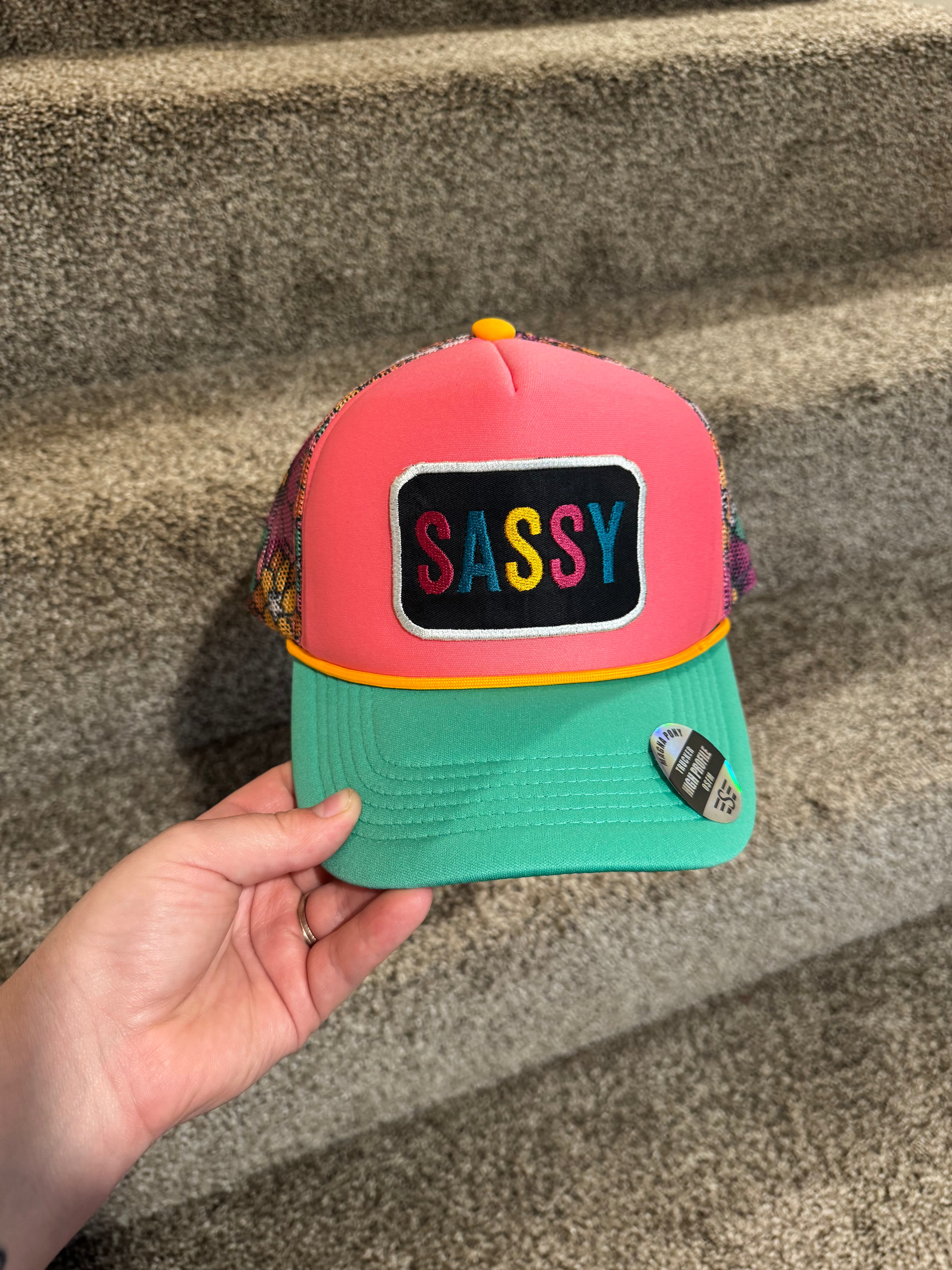 Sassy Embroidered Trucker Hat
